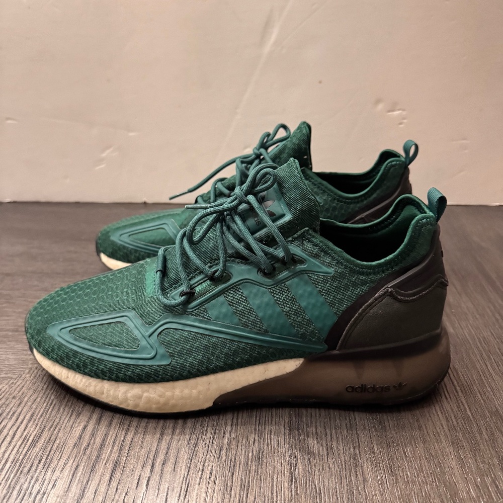 Adidas ZX 2K Boost Men's 10.5 Shoes Collegiate Green-Cloud White GY5808 EUC